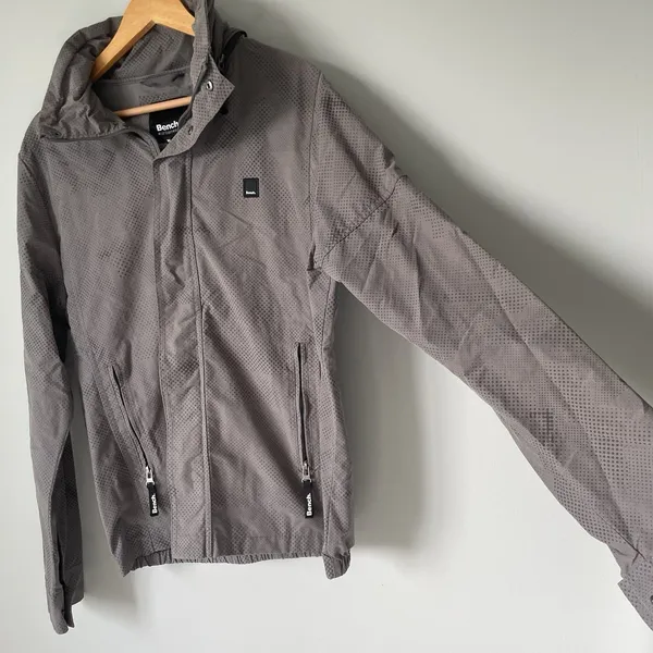 Bench Urbanwear Windbreaker Rain Jacket Coat Full Zip Hooded Gray Size Large - Image 5