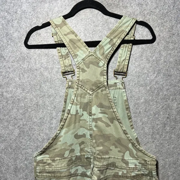 LEI Camo Print Shortall Overalls Green Camouflage Stretch Bibs Size M - Image 10