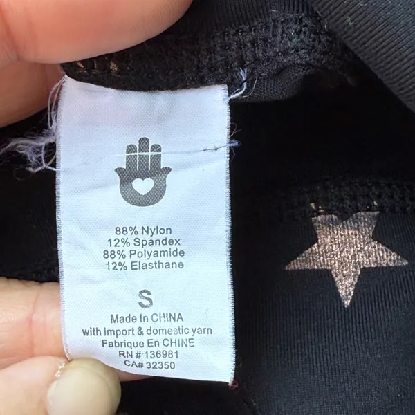SPIRITUAL GANGSTER Black Leggings with Gold Stars Size Small - Image 9