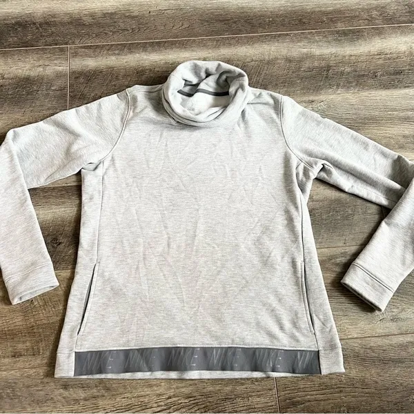 Nike Dry Cowl Funnel Neck Pullover Top Heather Gray Medium - Image 8