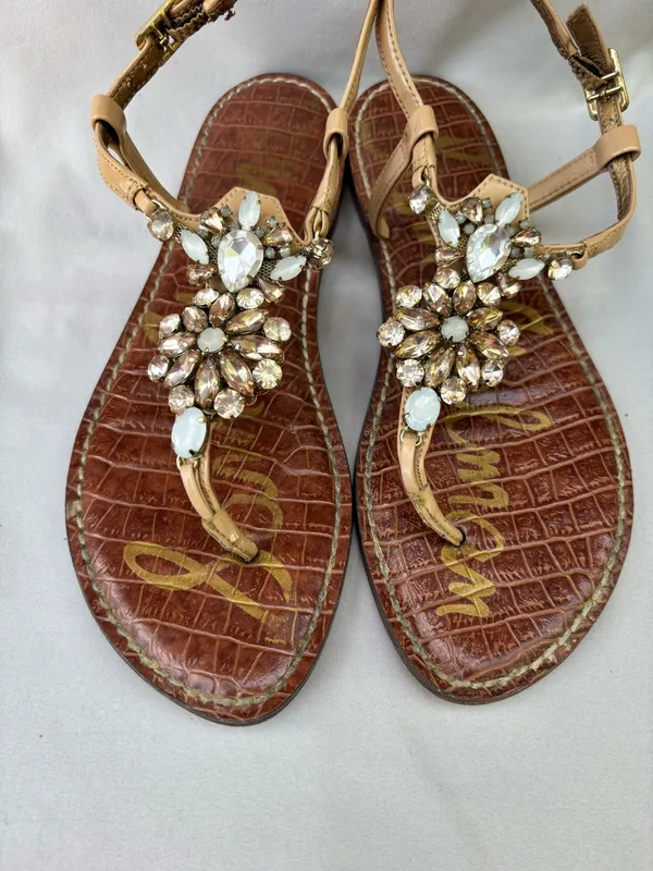 Sam Edelman Grayson Embellished Thong Sandal Size 7.5 M - Image 6