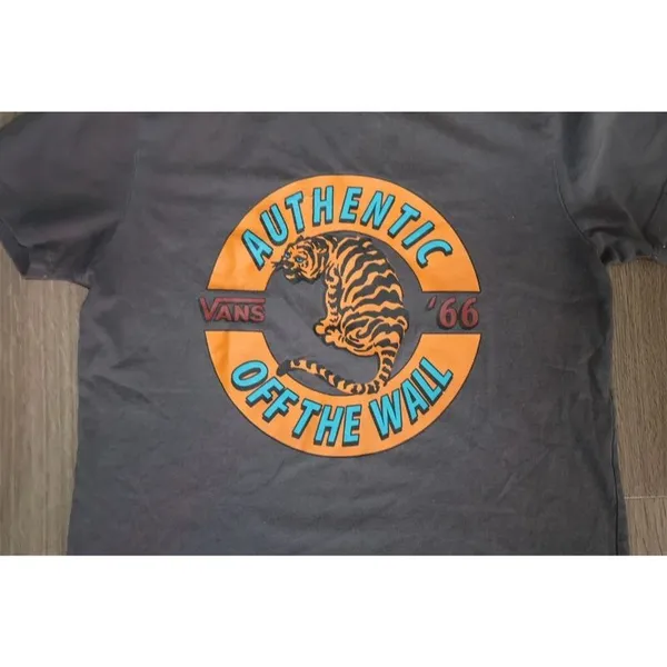 Vans Off The Wall Black Tiger Graphic Short Sleeve Tee T-Shirt Top Size xs - Image 3