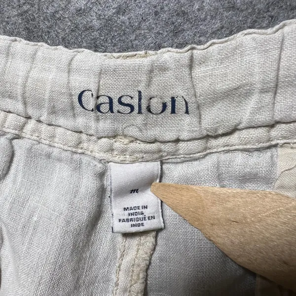Caslon 100% Linen Pants Women M Beige Waist Drawstring Cropped Casual‎ - Image 8