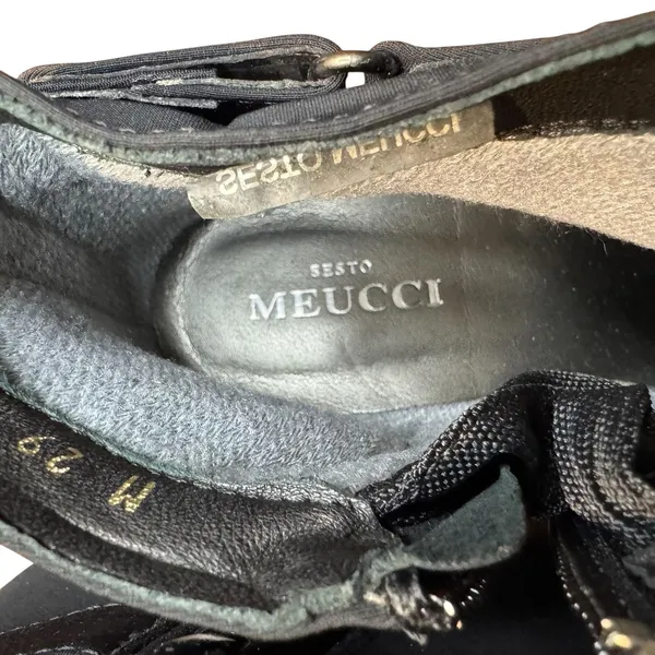 Sesto Meucci Booties Womens‎ Size 8 Black Synthetic Wedge Ankle Zip Strap Casual - Image 5
