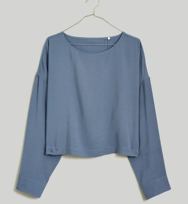 Madewell Relaxed Tulip-Back Top in Sunfaded Indigo Size Large EUC - Image 6