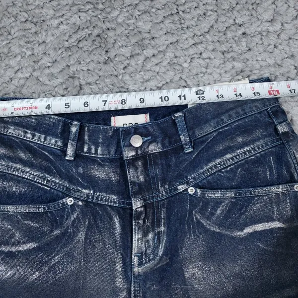 BDG Cowboy Jeans High Rise Straight Relaxed Blue Silver Painted Women's Size 31 - Image 7