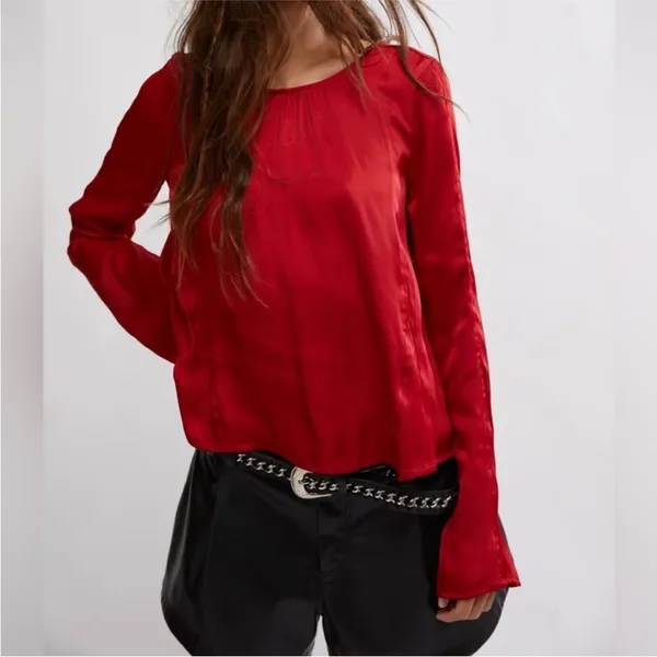 Free People Arabella Open Ribbon Tie Back Blouse, NWT - Image 15