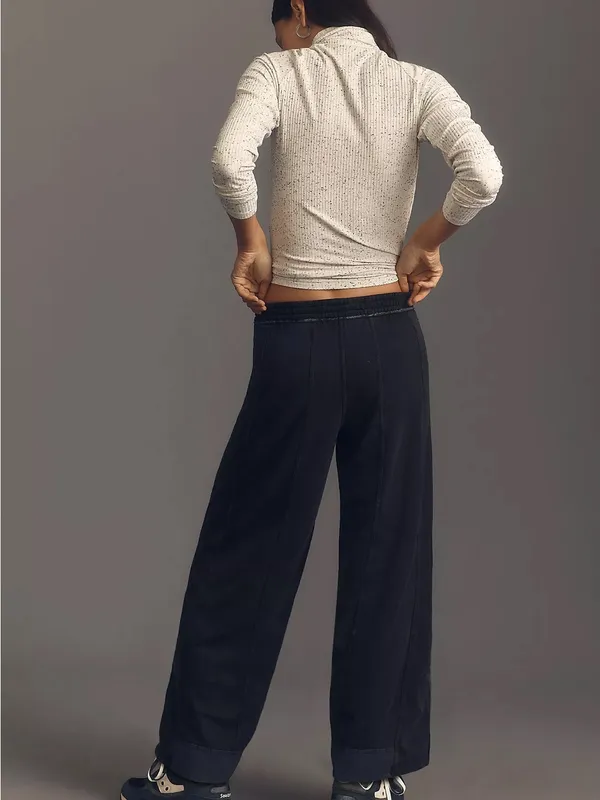 Daily Practice Anthropologie Charcoal Wide Leg Zip Hem Pants Utility Y2K - Image 3