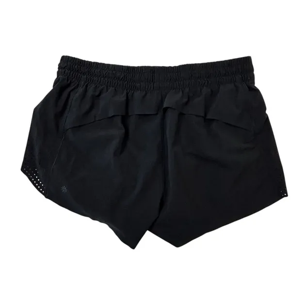 Athleta Women's Black Running Shorts Size M Elastic‎ Waist Vented Sides - Image 2