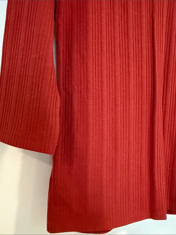 J. Crew Ribbed Long-Sleeve Mock Neck Sweater - Red - Image 3