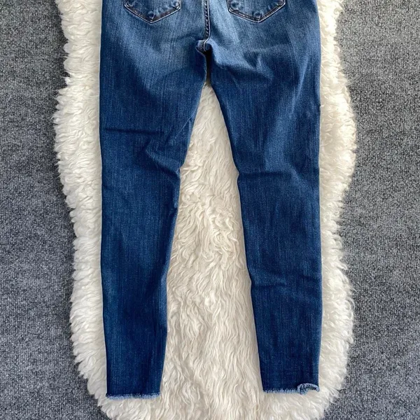 Enjean Denim Co Blue Denim Jeans Distressed Skinny Raw Hem Y2k Grunge Mallcore - Image 7