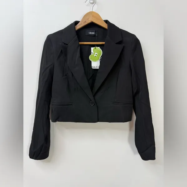 NWT Cider Women's Cropped Black blazer / Jacket Sz XS - Image 4
