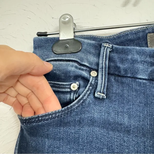 Mother High Waisted Ankle Fray Jeans Womens 24 Raw Hem Skinny Blue Denim Fall - Image 5