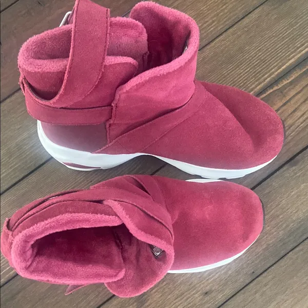 Skechers D’Lites Toasty Toes Burgundy Suede Ankle Boots Buckle Women’s 6.5 - Image 11