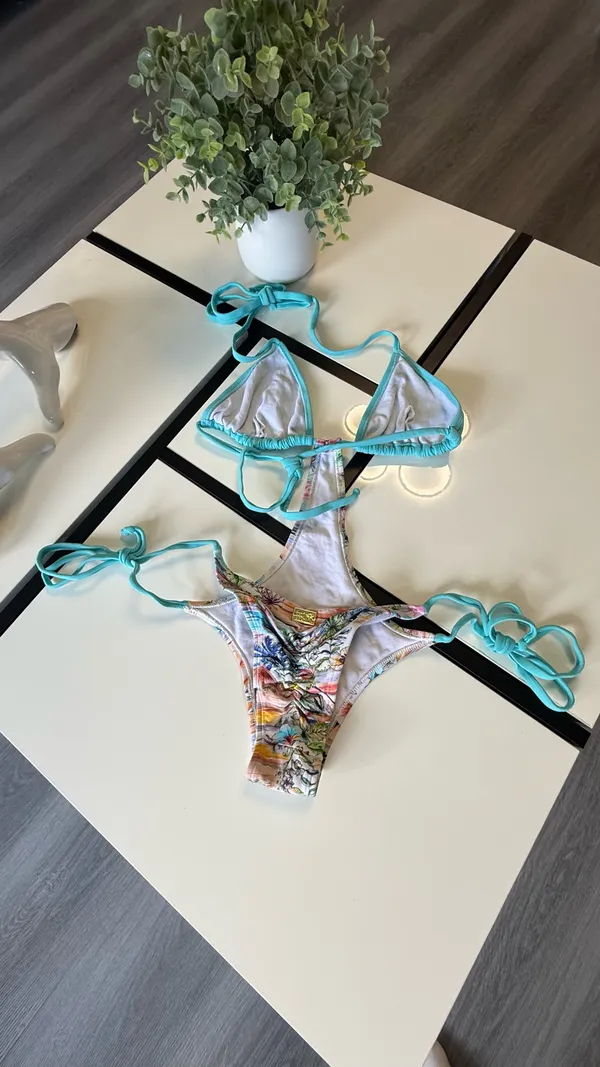 Blue Body Brazil Tropical Floral One-Piece Monokini - Size S - Image 3