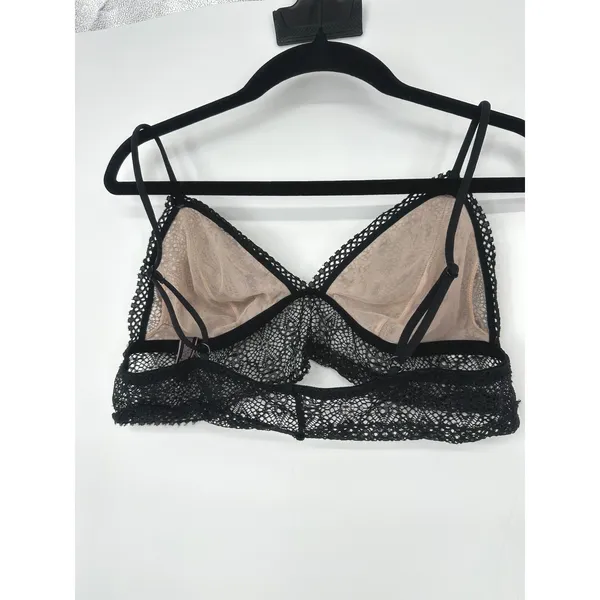 Victoria's Secret Bralette Long Line L Black Lace Sheer Sexy Whimsigoth Boudoir - Image 4