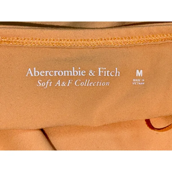 Abercrombie & Fitch Soft AF Orange Cowl Neck Halter Crop Top Womens Size Medium - Image 3
