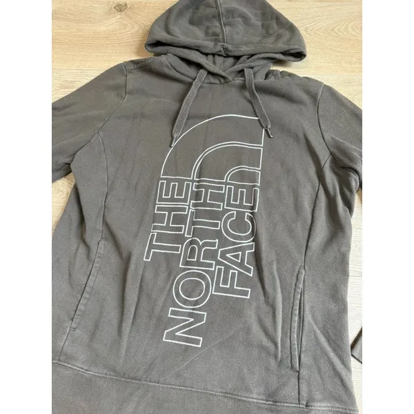 The North Face Womens Pullover Hoodie Green Logo Outdoor Hiking Sweatshirt L - Image 4