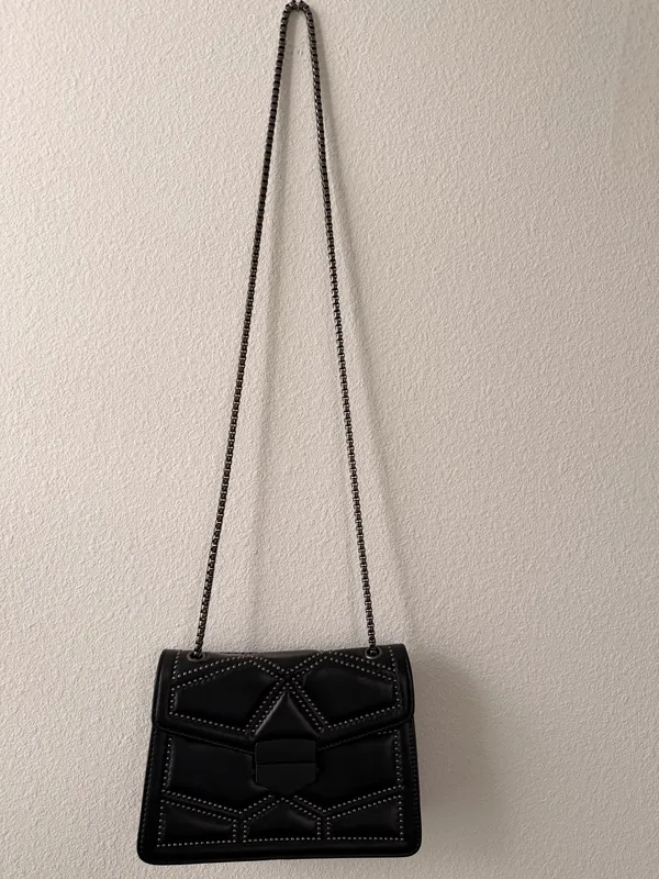 Studded Quilted Chain Shoulder Bag – Edgy Rockstud Crossbody Purse - Image 4