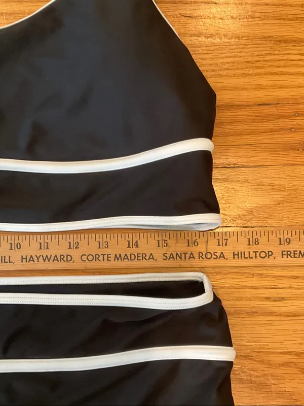 Old Navy Black Bikini Set with White Trim, XL - Image 3
