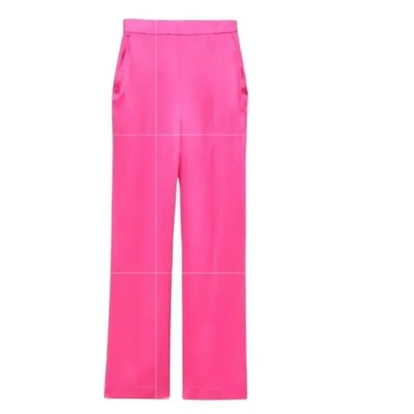 Zara Pink Satin Effect Dress Pants(Size Small) - Image 2