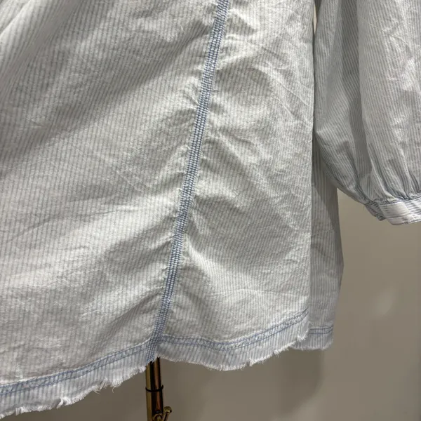 We‎ The Free Blue White Striped Relaxed Tunic or Mini Shirt Dress Large NEW Boho - Image 10