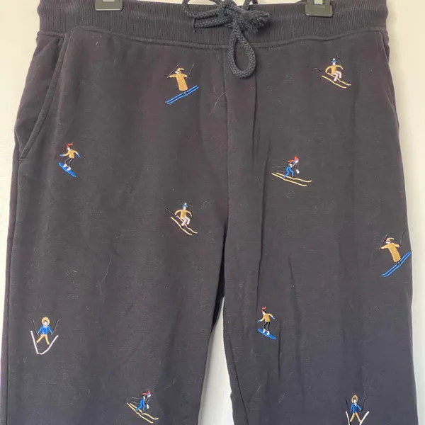 Lou & Grey sweatpants black embroidered small - Image 4