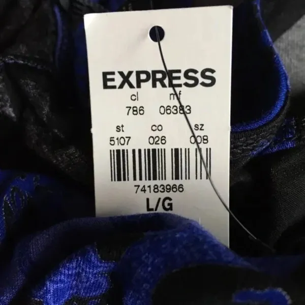 Express Blue Paisley Dress Women Size L - Image 6
