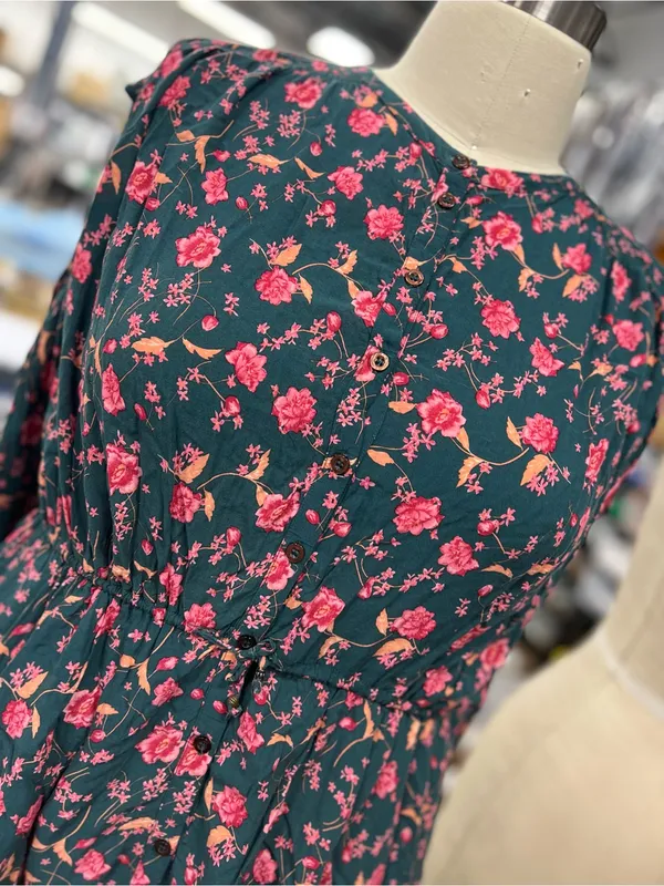 Free People Floral Print LS Free People Floral Print Long Sleeve Mini Dress M - Image 4