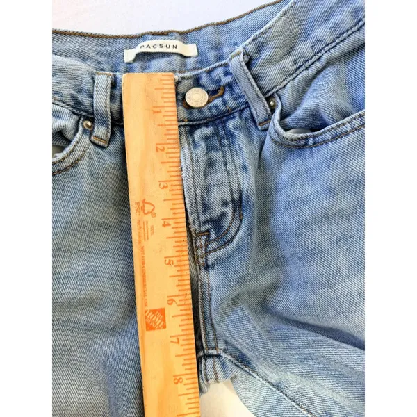 PacSun Womens Light Wash Low-Rise Straight Jeans With Button Fly Size 23 - Image 8