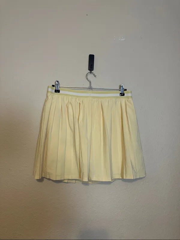Girlfriend‎ Collective lemonade yellow pleated tennis skort skirt Size XL - Image 6