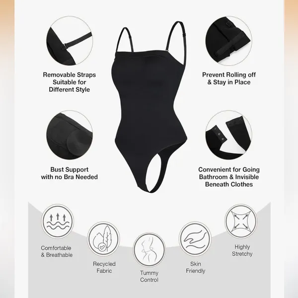 Lover-Beauty Shapewear Tummy Control Strapless Bodysuit Seamless Thong - Image 11