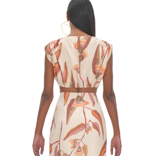 Andrea Iyamah Halima Cropped Top Eucalyptus‎ Print NWT Size Small - Image 4