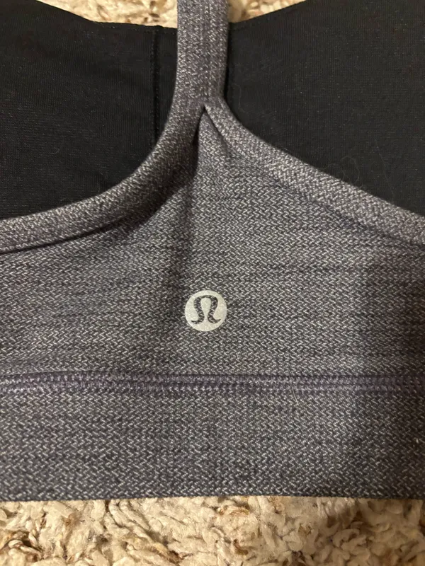Lululemon Heathered Grey Y Flow Bra - Image 3