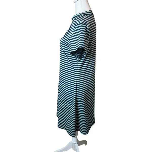 Free People Beach On The Line Ponte Mini Dress Large‎ Navy Mint Striped Casual - Image 6