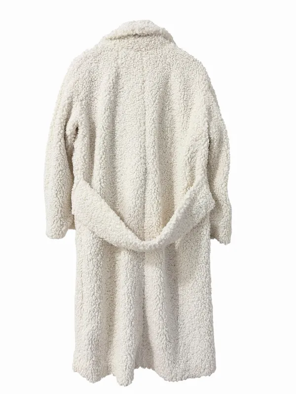 House of CB Bear Coat Milk White Size Small NWT Faux Fur Sherpa - Image 5