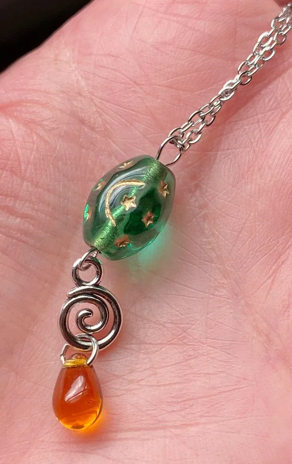 Handmade stainless steel celestial whimsical fairy boho vintage style necklace🌟🌝💧 - Image 6