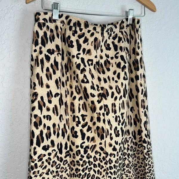 Vintage Odeliah Cheetah Animal Print Maxi Skirt Mermaid Size 10 Stretchy Fall - Image 3