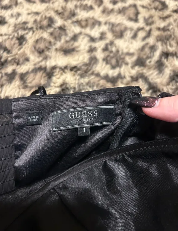 Vintage GUESS Strapless Ruched Bodice Dress - Image 4