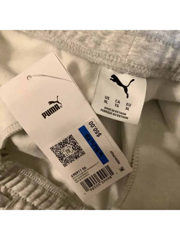 Puma Size XL ESS Logo Light Heather Grey Fleece Jogger Sweatpants. New With Tags - Image 4