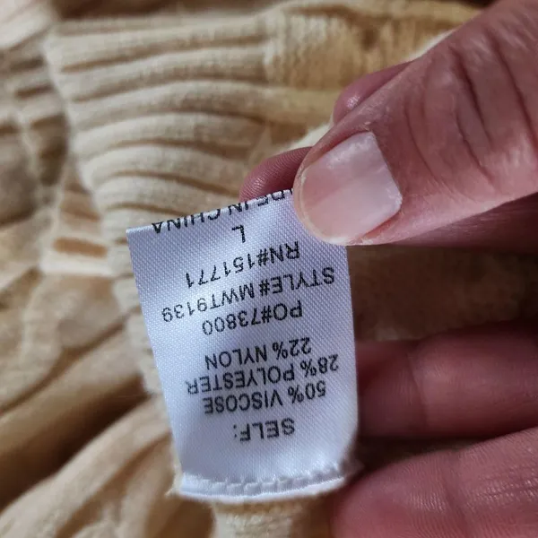 Buckle Le Lis Ivory Cable Ribbed Cropped Pullover Sweater Size Large - Image 7