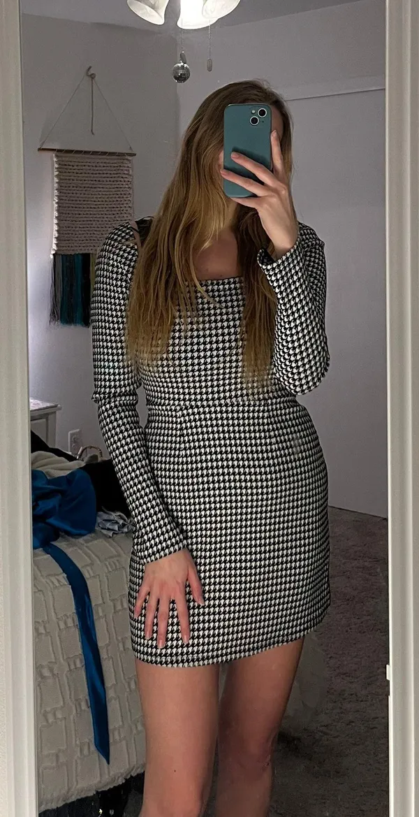 Francesca's Long Sleeve Black And White Dress - Image 5