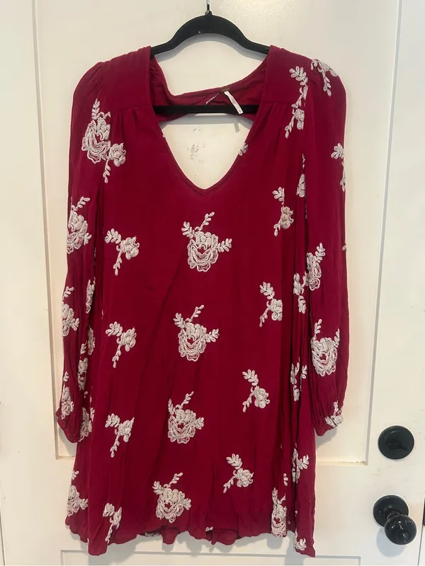 Free People Austin Emma Embroidered Boho Mini Dress Size Med - Image 3
