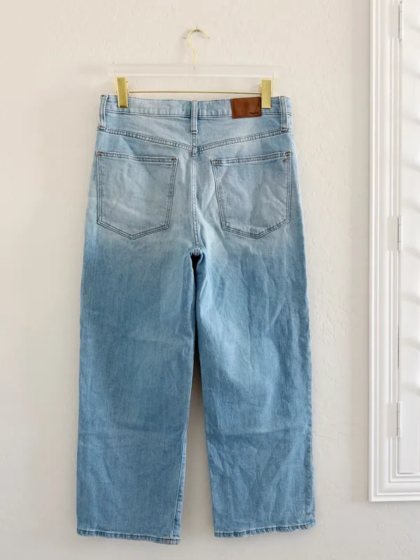 Madewell Wide-Leg Cropped Slim-Fit Jeans AN325 Size 30 - Image 4