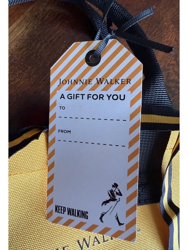 Johnnie Walker St. Maarten Yellow Tote Bag with Gift Tag - Image 3
