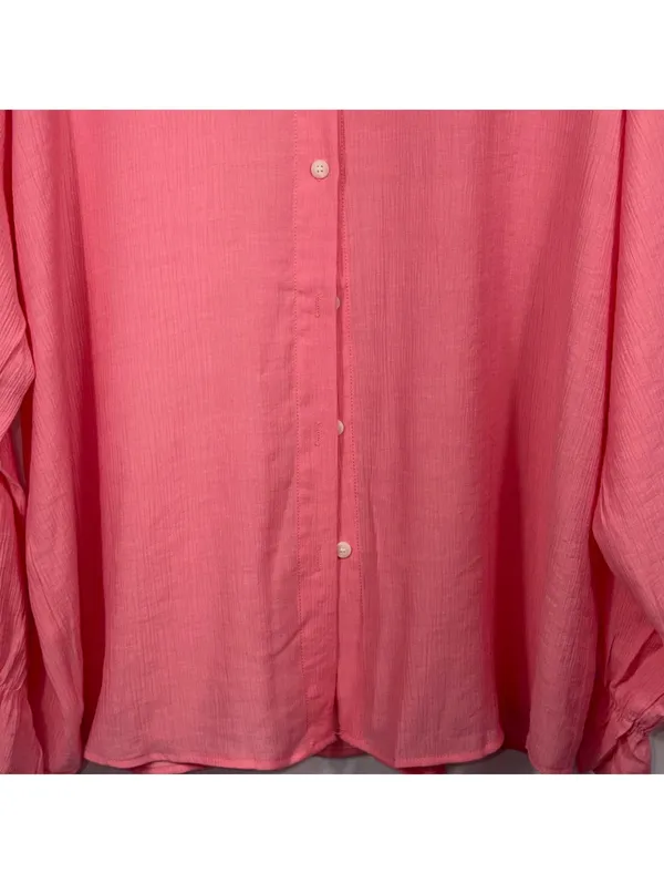 Pink Ruffle Sleeve Button Down Top 1X NWOT Size XL - Image 3