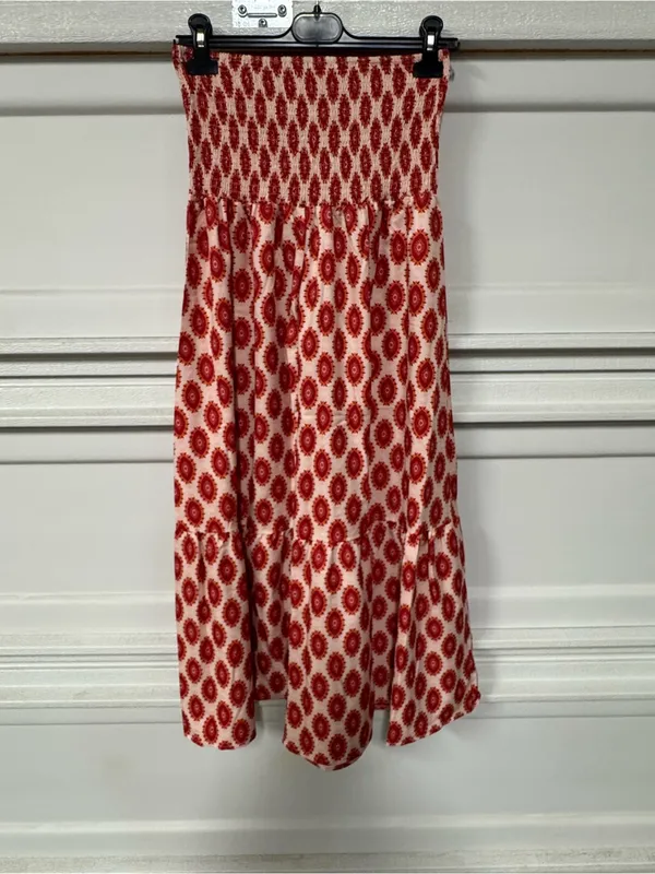 Rosa Clothing Boho Geometric Print Maxi Skirt Tiered A-Line Flowy Skirt medium - Image 3