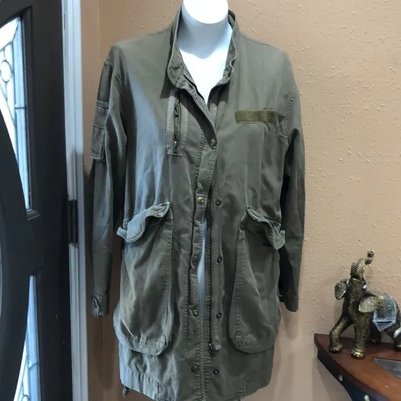 Zara basic olive green utility jacket - Image 3