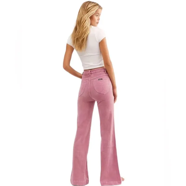 Rollas East Coast Flare Corduroy Jeans‎ Sz 28 in Pink - Image 7