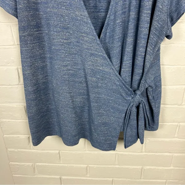 Gap Blue Stretch Knit Wrap Style Top Size XXL - Image 4